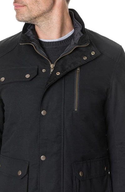 Shop Rodd & Gunn 'harper' Water Resistant 3-in-1 Waxed Canvas Jacket In Onyx