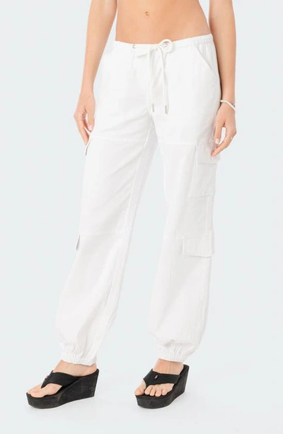 Edikted Denver Relaxed Cargo Pants In White