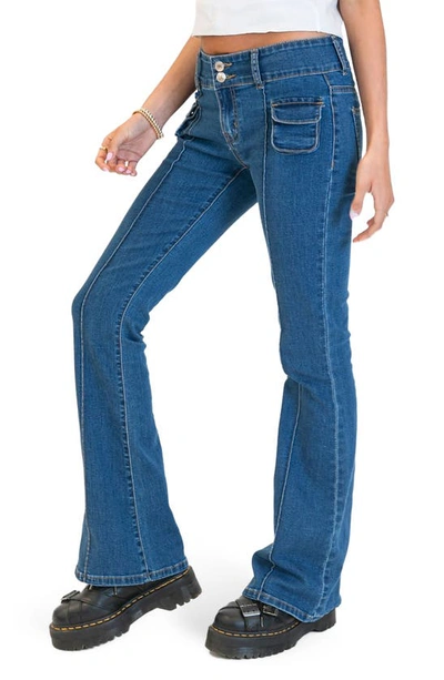 Edikted Harriot Flare Jeans In Blue