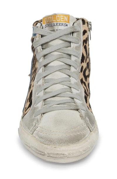 Shop Golden Goose Genuine Calf Hair High Top Sneaker In Ice/ Leopard Print