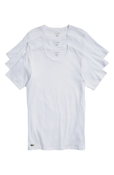 Shop Lacoste 3-pack Slim Fit Crewneck T-shirts In White