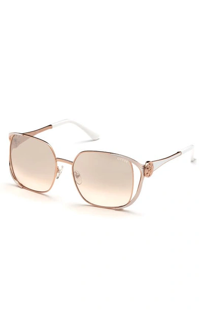 Guess 58mm Gradient Lens Square Sunglasses In Shny Rs Gld / Brdx Mir |  ModeSens