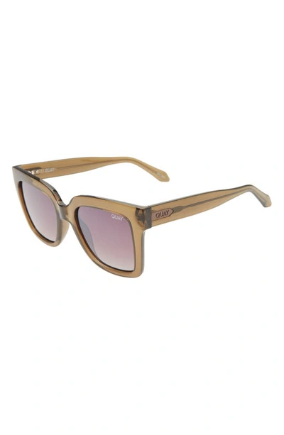 Shop Quay Icy 58mm Square Polarized Sunglasses In Green / Brown Polarized
