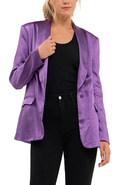 Endless Rose The Satin Blazer In Purple
