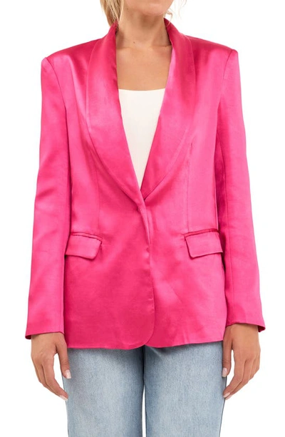 Endless Rose The Satin Blazer In Pink