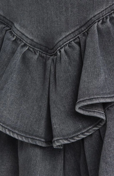 Shop Mother The Ruffle Denim Miniskirt In Digging Up Dirt