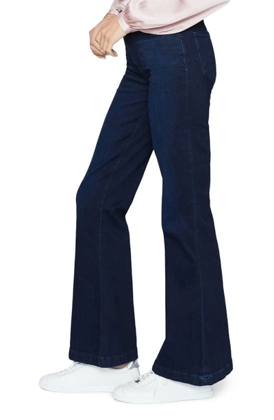 Paige Genevieve Flared-leg High-rise Stretch-denim Jeans In Blue