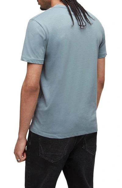 Shop Allsaints Brace Tonic Crewneck T-shirt In Aged Blue