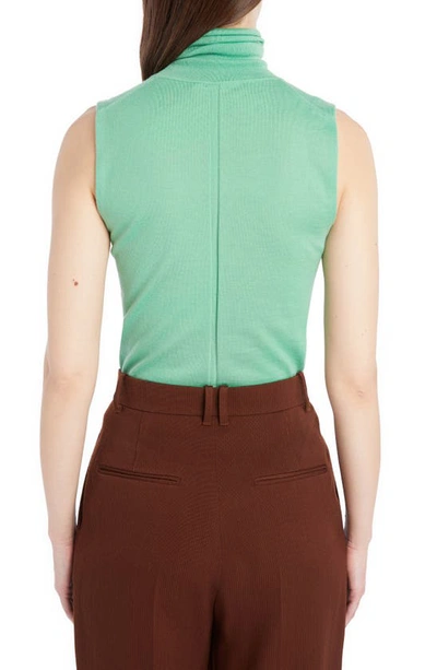 Shop The Row Falun Sleeveless Superfine Cashmere Turtleneck Sweater In Clover Green