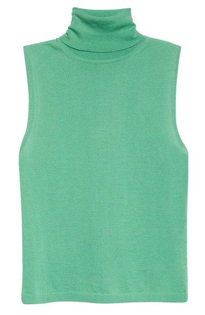Shop The Row Falun Sleeveless Superfine Cashmere Turtleneck Sweater In Clover Green