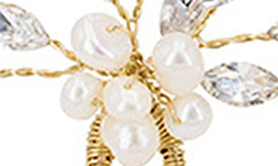 Shop Brides And Hairpins Agapi Set Of 4 Pearl & Crystal Hair Pins In Gold