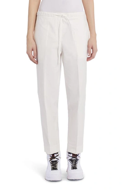 Shop Jil Sander Organic Cotton Drawstring Trousers In Optic White