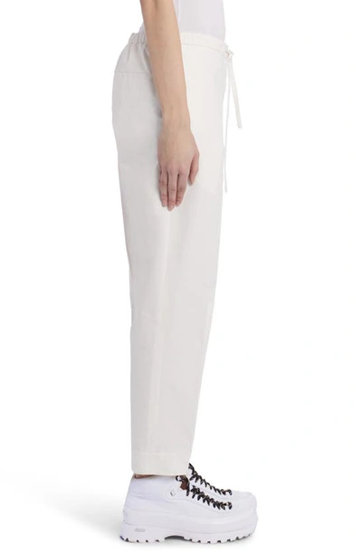 Shop Jil Sander Organic Cotton Drawstring Trousers In Optic White