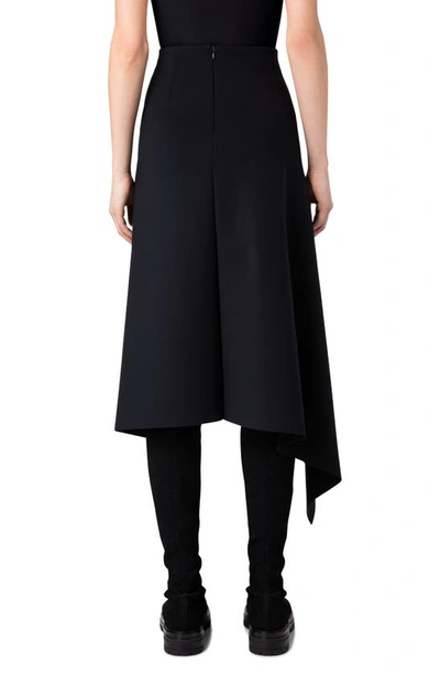 Shop Akris Asymmetric Techno Scuba Knit Skirt In 009 Black