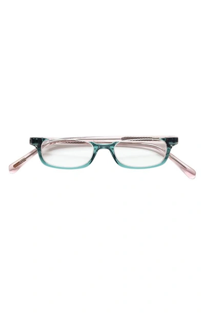 Shop Eyebobs What Inheritance 47mm Rectangular Reading Glasses In Green/ Blush/ Clear