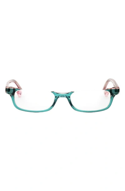 Shop Eyebobs What Inheritance 47mm Rectangular Reading Glasses In Green/ Blush/ Clear