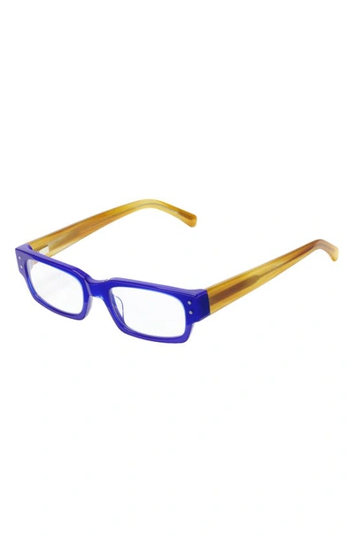 Shop Eyebobs Peckerhead 50mm Reading Glasses In Cobalt/ Blonde/ Clear