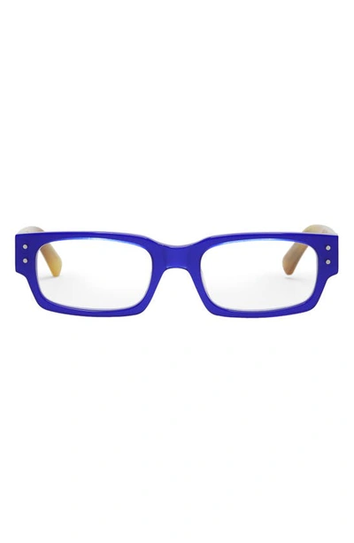 Shop Eyebobs Peckerhead 50mm Reading Glasses In Cobalt/ Blonde/ Clear