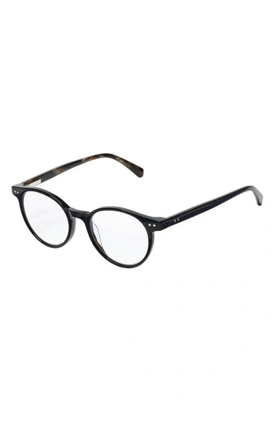 Shop Eyebobs Case Closed 49mm Round Reading Glasses In Black Horn/ Clear