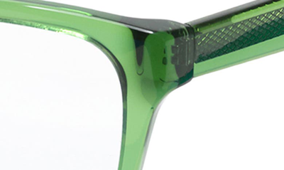 Shop Eyebobs Kvetcher 54mm Square Reading Glasses In Green Crystal/ Clear