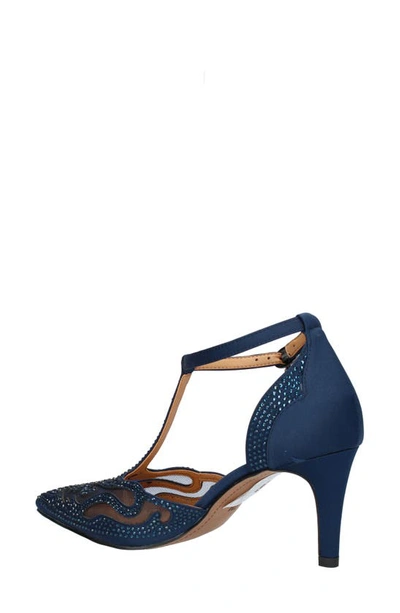 J. Reneé Lisha Rhinestone Pointed Toe Pump In Navy