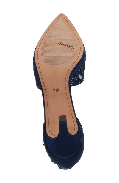 J. Reneé Lisha Rhinestone Pointed Toe Pump In Navy