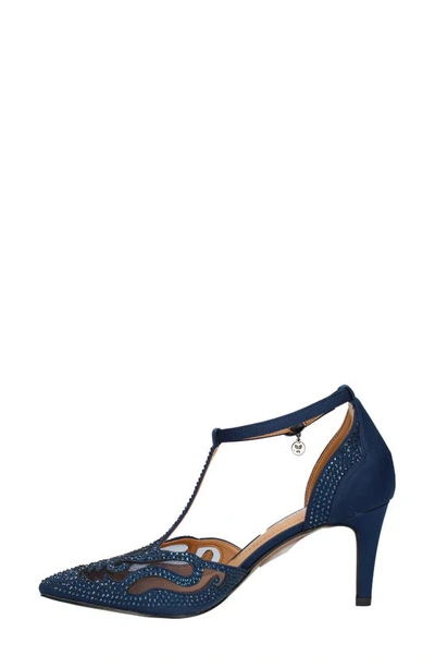 J. Reneé Lisha Rhinestone Pointed Toe Pump In Navy