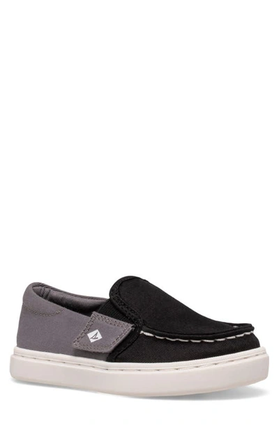 Shop Sperry Salty Jr. Washable Slip-on Sneaker In Black / Charcoal