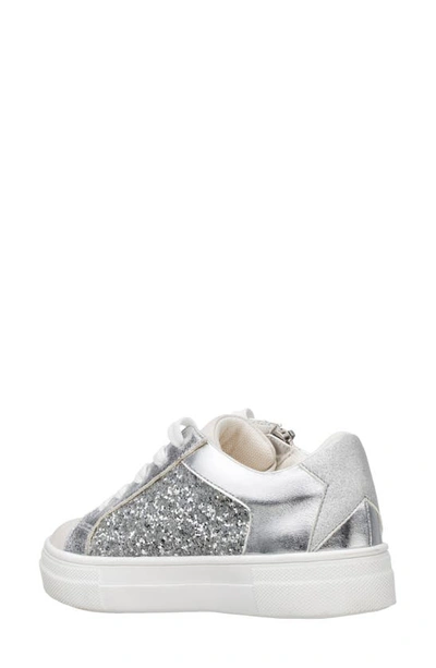 Shop Nina Finnley Sneaker In Silver Chunky Glitter