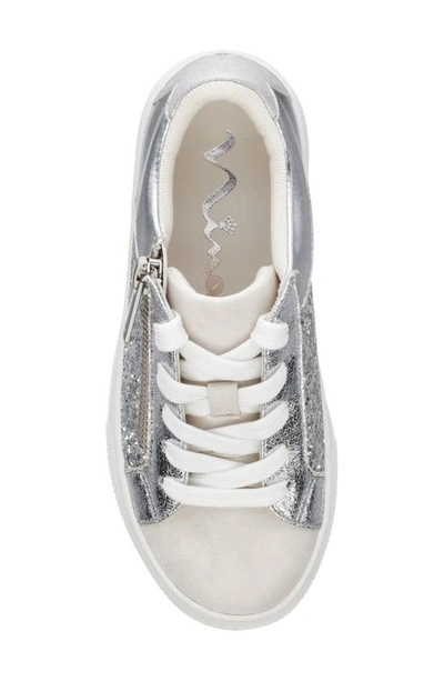 Shop Nina Finnley Sneaker In Silver Chunky Glitter