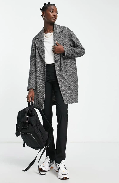 Shop Topshop Textured Coat In Grey