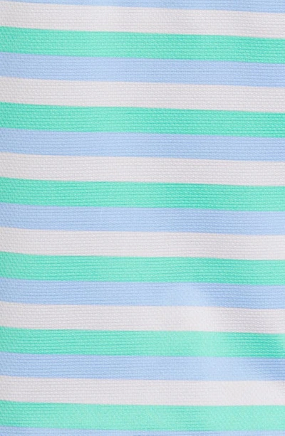 Shop Mizzen + Main Halyard Stripe Short Sleeve Stretch Button-up Shirt In Green Multi Stripe