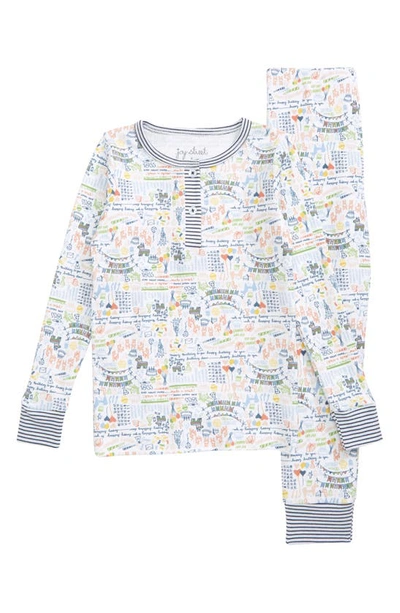 Shop Joy Street Hbd Fitted Two-piece Pajamas In Confetti Multi