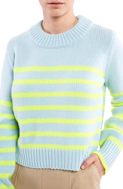 Shop La Ligne Mini Maren Wool & Cashmere Sweater In Ice / Lime