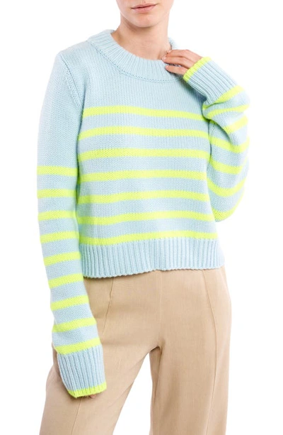 Shop La Ligne Mini Maren Wool & Cashmere Sweater In Ice / Lime