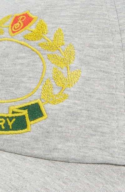 Burberry Oak Leaf Crest Baseball Cap In Pale Grey Melange