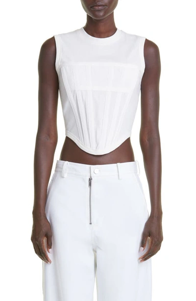 Shop Dion Lee Gender Inclusive Rib Jersey Corset Tank In Ivory