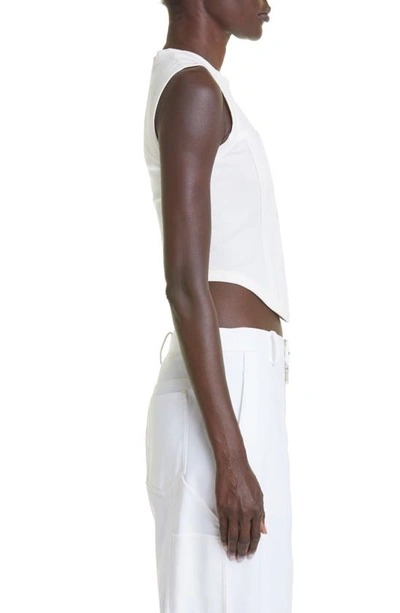 Shop Dion Lee Gender Inclusive Rib Jersey Corset Tank In Ivory