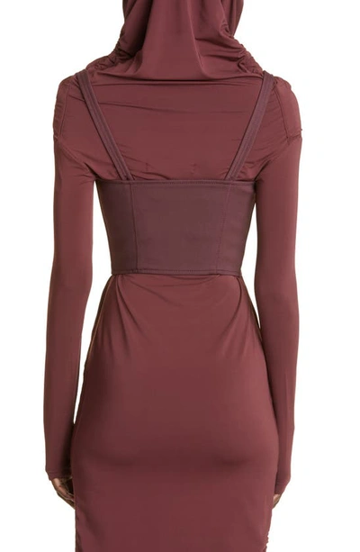 Shop Dion Lee Double Arch Cotton Blend Bustier Top In Oxblood