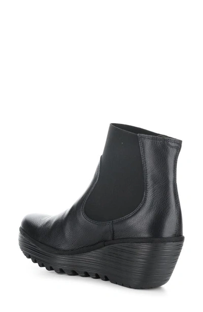 Shop Fly London Yade Wedge Bootie In 000 Black Mousse