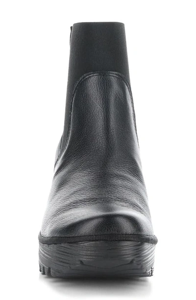 Shop Fly London Yade Wedge Bootie In 000 Black Mousse