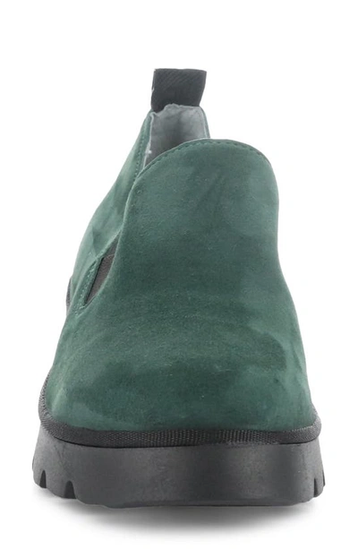 Shop Fly London Pece Wedge Loafer In 002 Forest Green Kid Suede