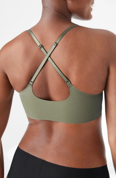 Shop True & Co. The True Body Triangle Convertible Strap Bralette In Army Dust