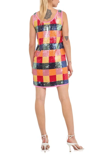 Endless Rose Check Sequin Minidress In Multi