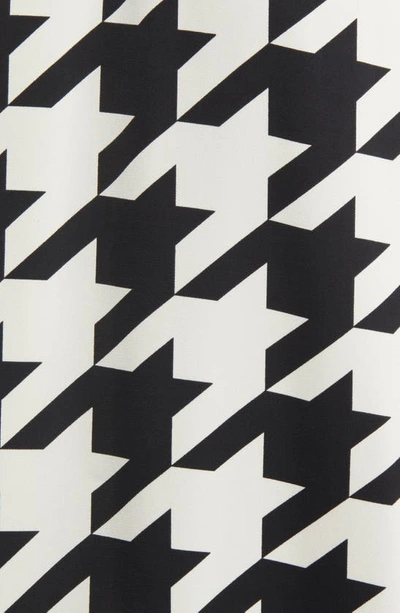 Anne Klein Houndstooth A-line Midi Dress In Anne Black/ Anne White