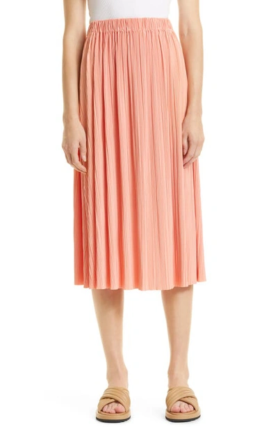 Shop Samsã¸e Samsã¸e Uma Pleated Midi Skirt In Coral Haze