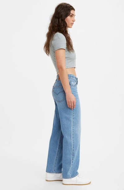 Shop Levi's Ripped Baggy Dad Jeans In Medium Indigo