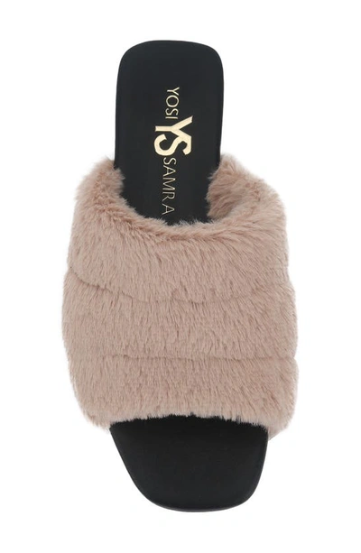 Shop Yosi Samra Noro Faux Fur Slide Sandal In Beige