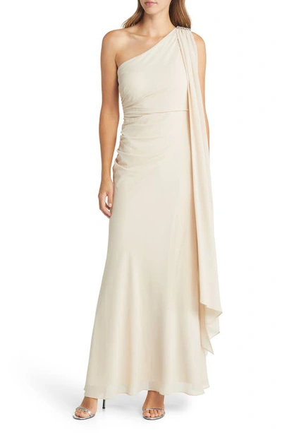 Vince Camuto One shoulder Drape Gown In Champagne ModeSens