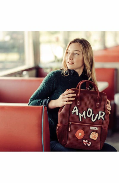 Light+nine Inspired Brick Tweeny Tall Backpack In Red